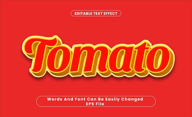 La palabra y la fuente del efecto de texto editable de tomate se pueden cambiar