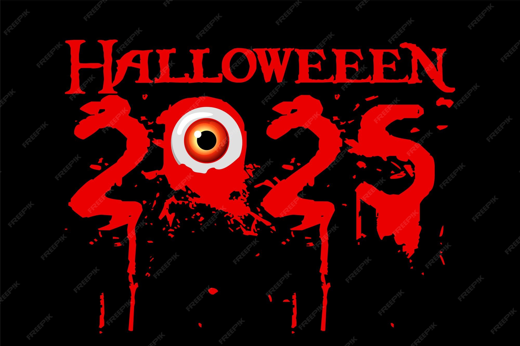 Palabra Halloween 2025 con ojo sangriento plantilla para Halloween Halloween 2025 Trendsi Login