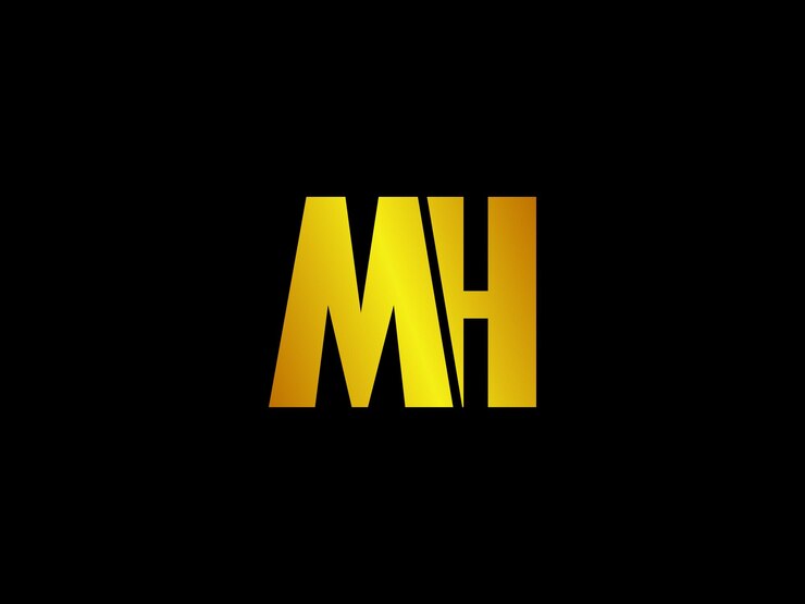 Vector la palabra mh sobre un fondo negro