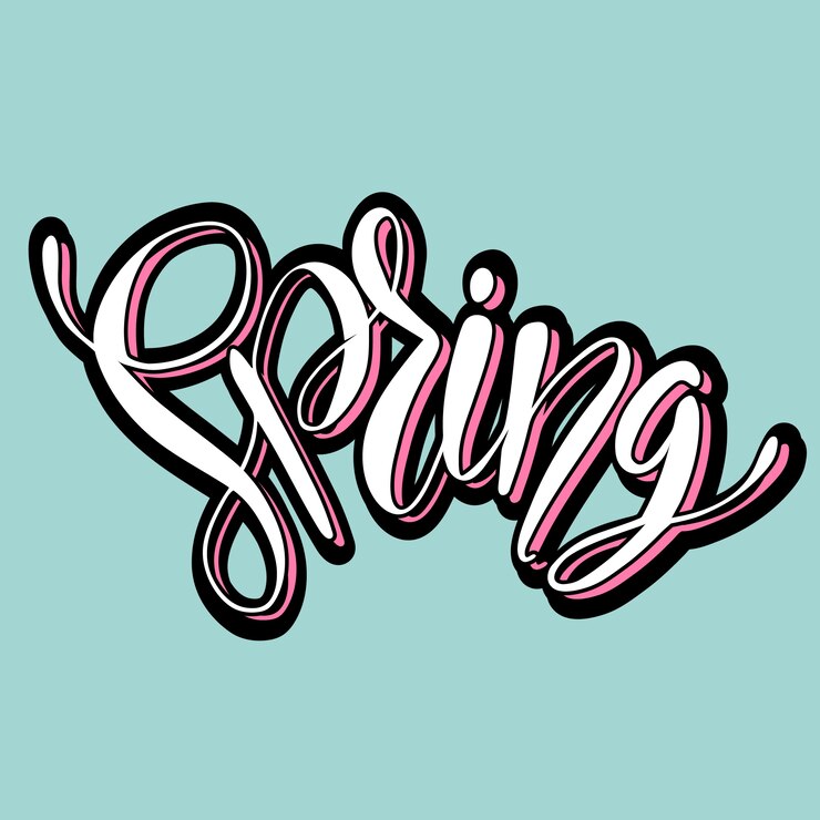 Vector palabra de primavera con estilo en letras
