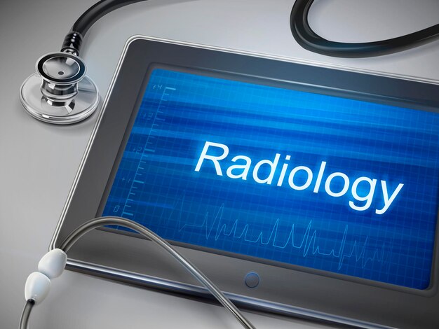 palabra de radiología mostrada en la tableta