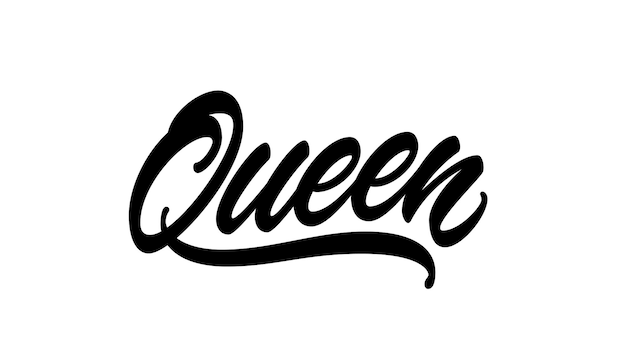 Palabra de reina Texto caligráfico moderno para imprimir en ropa camiseta con capucha Logotipo de letras dibujadas a mano de reina