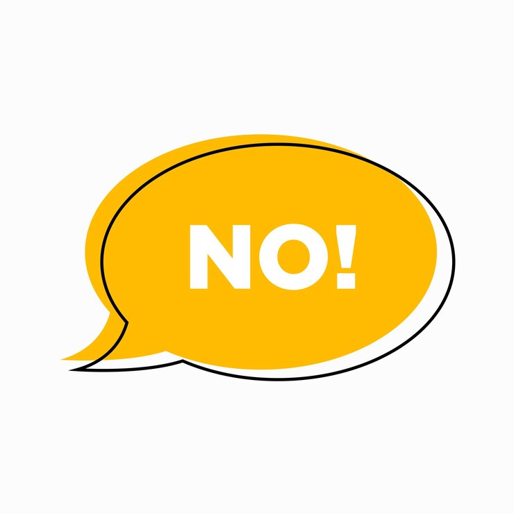 Palabra sin texto en forma de conversación Ilustración vectorial sí no en conversación burbuja en fondo blanco