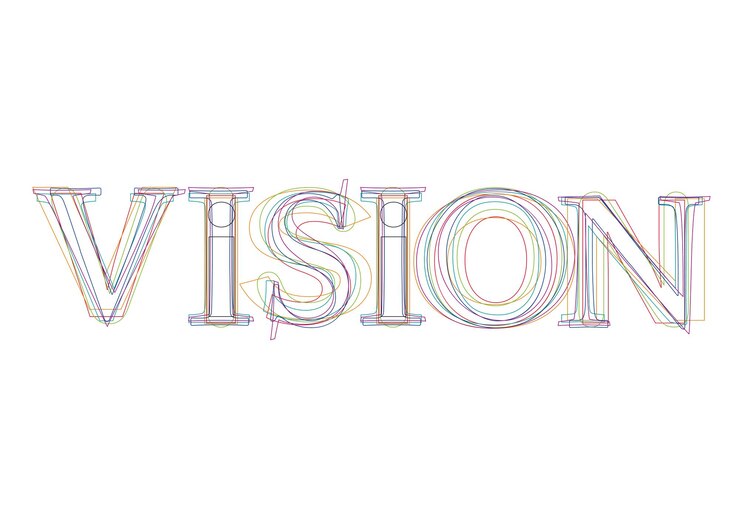 Vector palabra vectorial visión