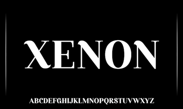 La palabra xenón está sobre un fondo negro.
