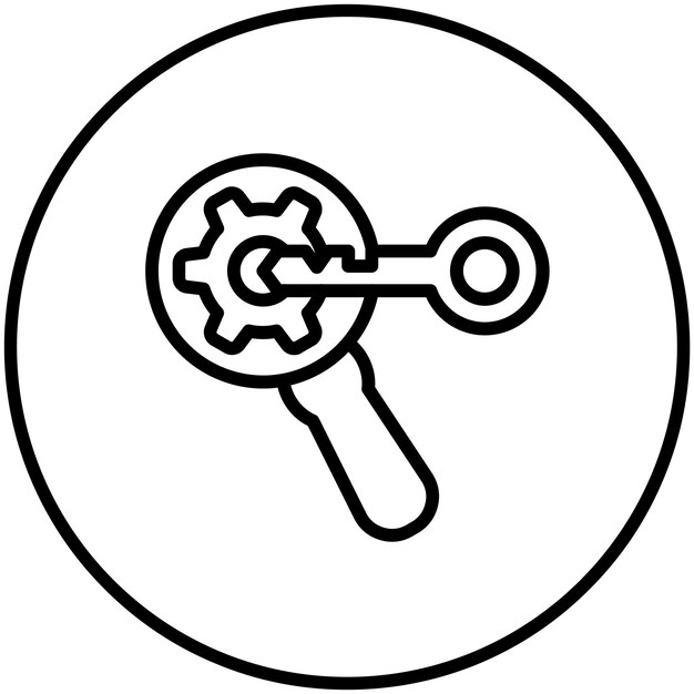 Palabras clave Ilustración del icono del vector de optimización del conjunto de iconos de marketing de OnLSCE