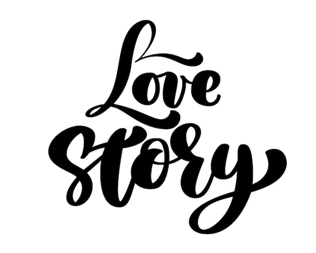 Palabras love story vector inspirador cita aislada elemento tipográfico de texto con letras a mano