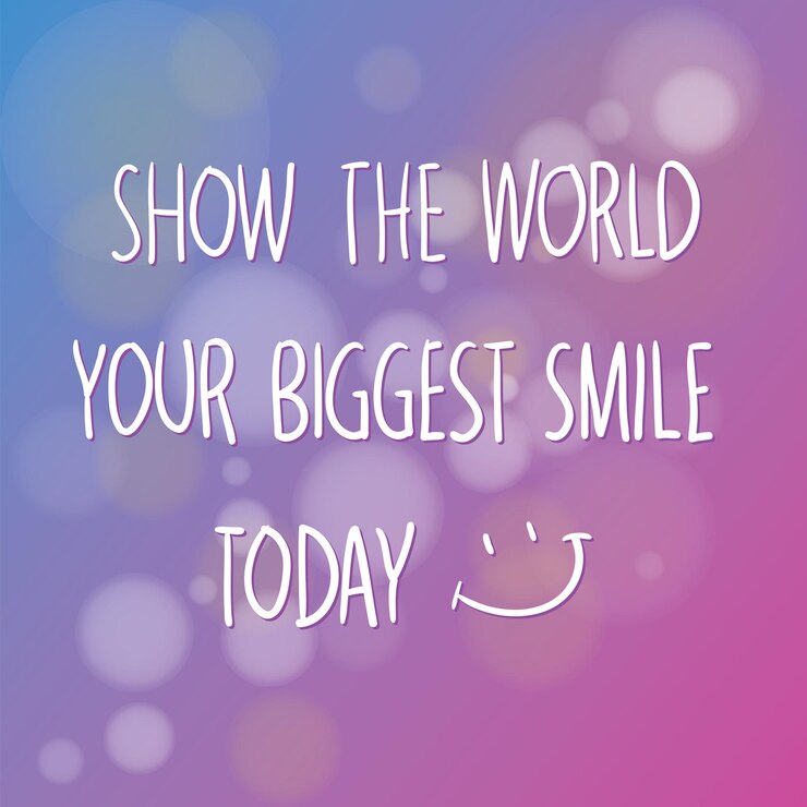 Vector palabras motivacionales ilustración vectorial de palabras muestra al mundo tu mayor sonrisa hoy escrito