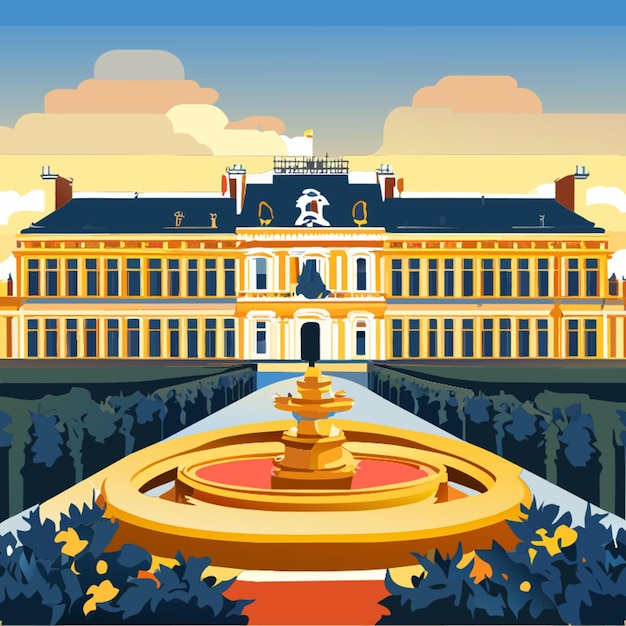 Vector el palacio de versalles ilustración vectorial