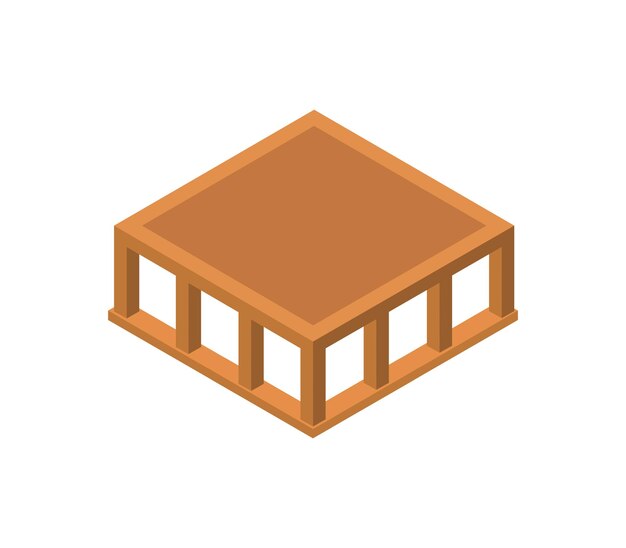 Palet isométrico de madera