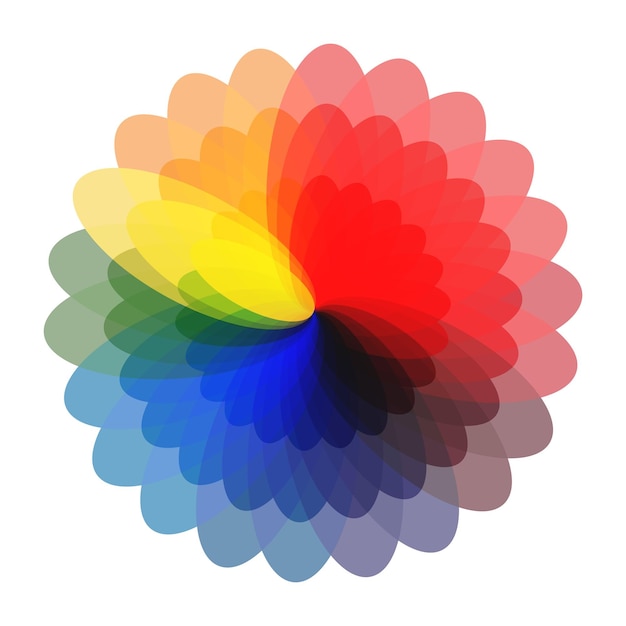 Paleta circular de todos los colores del arco iris sobre un fondo blanco Vector