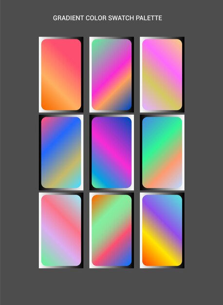 Paleta de colección de color degradado vectorial gratis