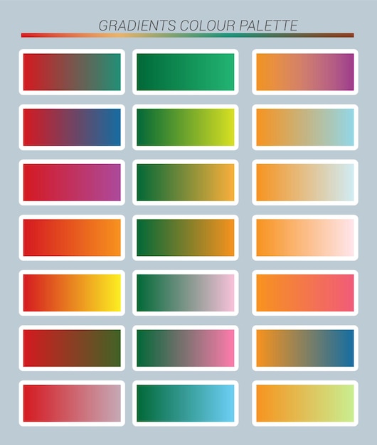 Paleta de colección de color degradado vectorial gratis