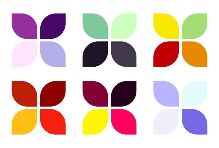 Vector paleta de colores abstractos muestras de colores