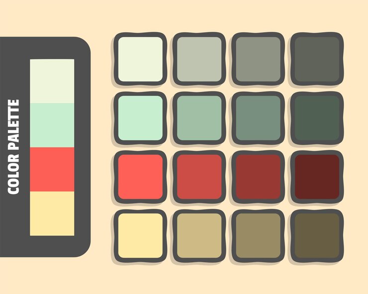 Vector la paleta de colores beige gris claro tomate navajowhite coincide con los colores rgb armoniosos