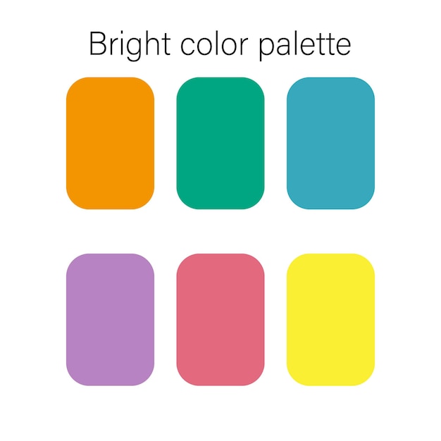 Paleta de colores brillantes Esquema de decoración de la guía de muestras Vector Rojo amarillo púrpura verde