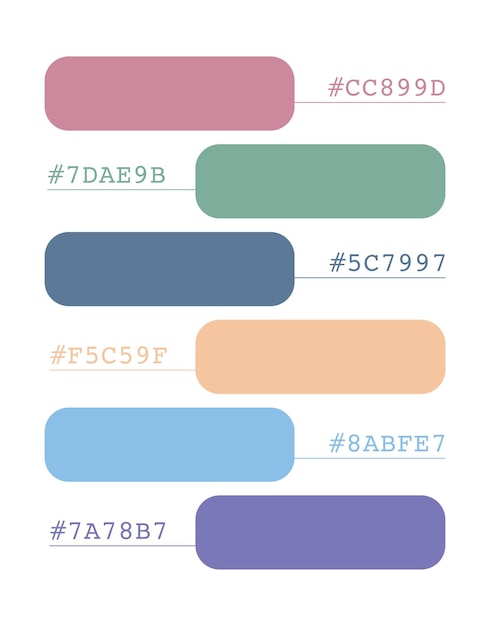 Paleta de colores festiva colores pastel claros colores de catálogo colores que coinciden con los colores RGB CMYK colores armoniosos diseño de muestra de paleta y idea de edición con código hexadecimal