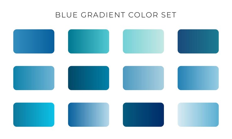 Vector paleta de colores de gradiente azul vectorial