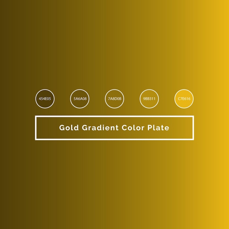 Vector paleta de colores de gradiente dorado