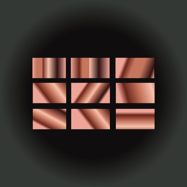 Paleta de colores con gradiente con elementos vectoriales