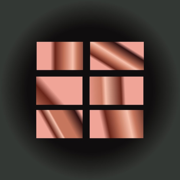Paleta de colores con gradiente con elementos vectoriales