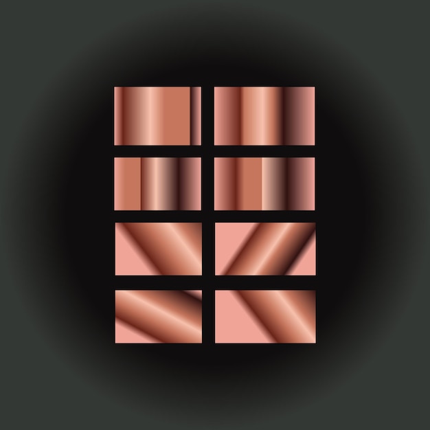 Paleta de colores con gradiente con elementos vectoriales