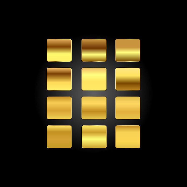 Vector paleta de colores con gradiente con elementos vectoriales