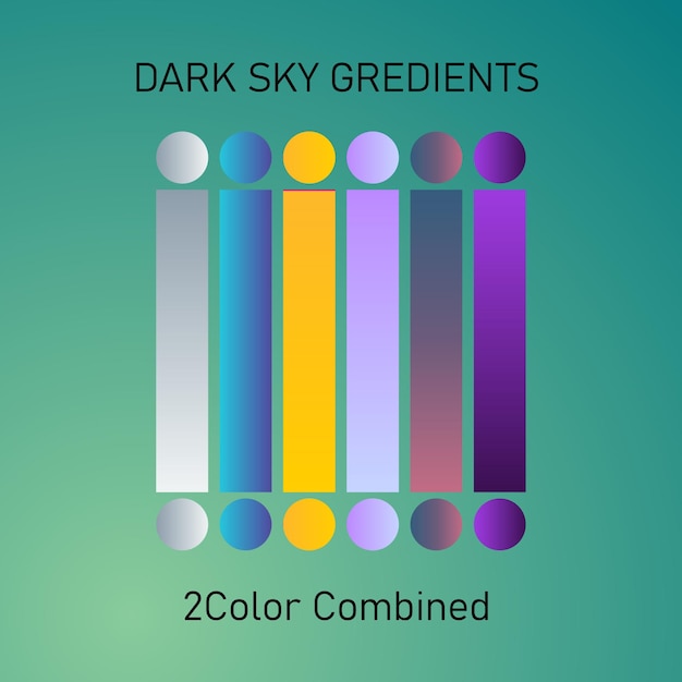 Paleta de colores con gradiente con elementos vectoriales