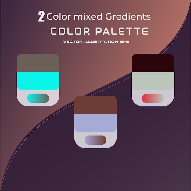 Paleta de colores con gradiente con elementos vectoriales