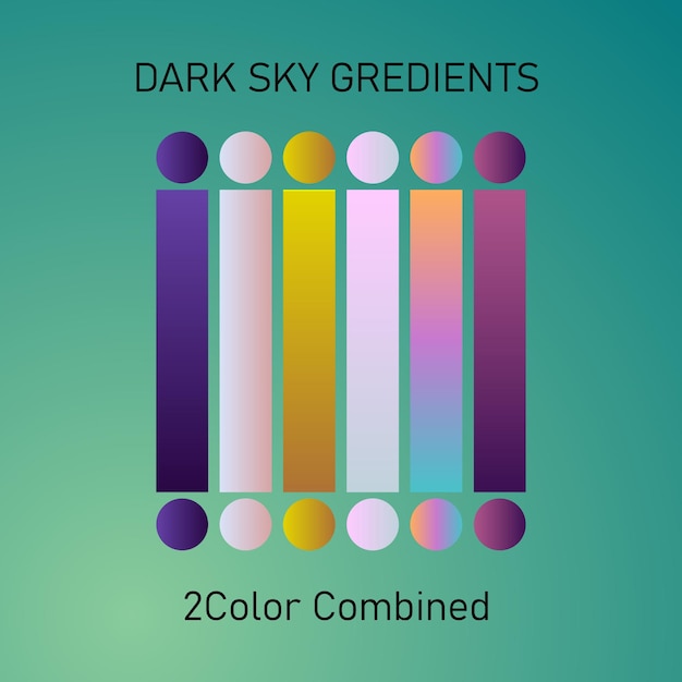 Paleta de colores con gradiente con elementos vectoriales