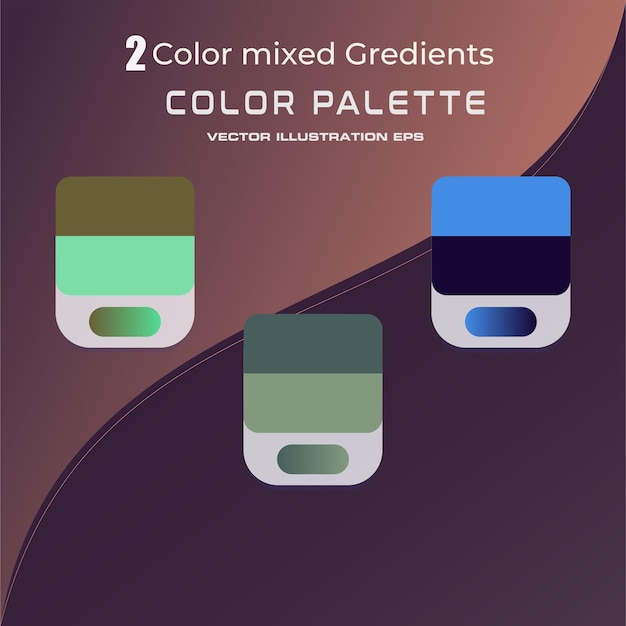 Paleta de colores con gradiente con elementos vectoriales
