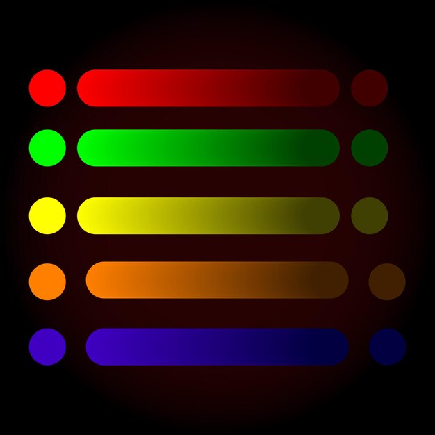 Paleta de colores con gradiente con elementos vectoriales