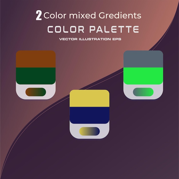 Paleta de colores con gradiente con elementos vectoriales