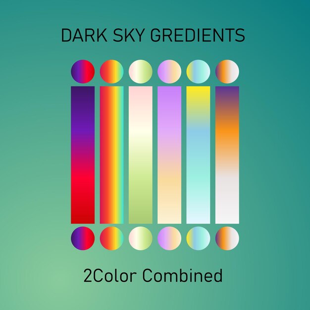 Paleta de colores con gradiente con elementos vectoriales