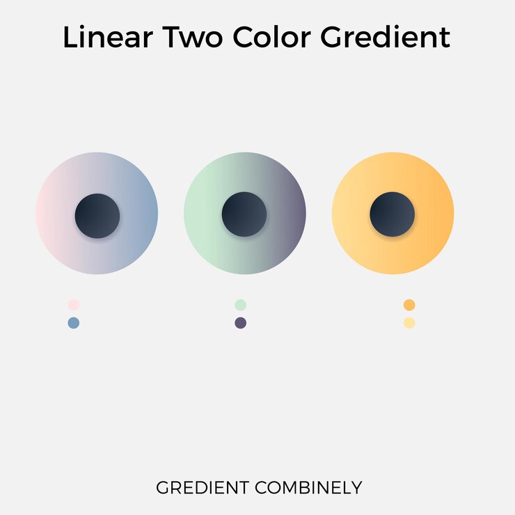 Vector paleta de colores con gradiente con elementos vectoriales