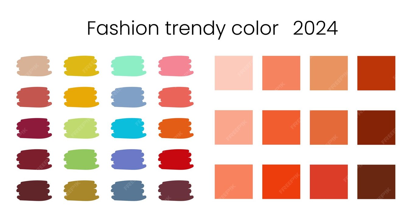 Paleta de colores de moda 2024 pronóstico de colores de moda para 2024