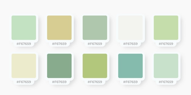 La paleta de colores de moda Paleta de colores acogedora Minimalismo pastel Swatch tono de sombra moderno con hex