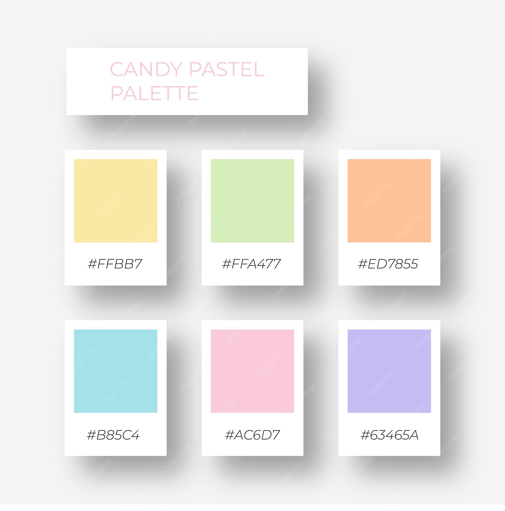 Paleta de colores de moda. paleta de colores pastel. tono de sombra de  caramelo swatch con código hexadecimal. pastel moderno | Vector Premium