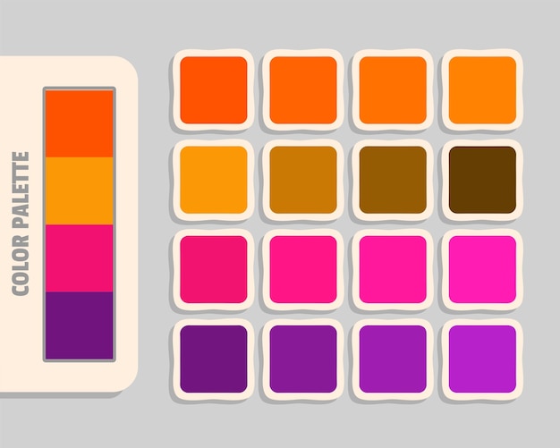 paleta de colores naranja rosa profundo púrpura colores rgb que coinciden con los colores armoniosos