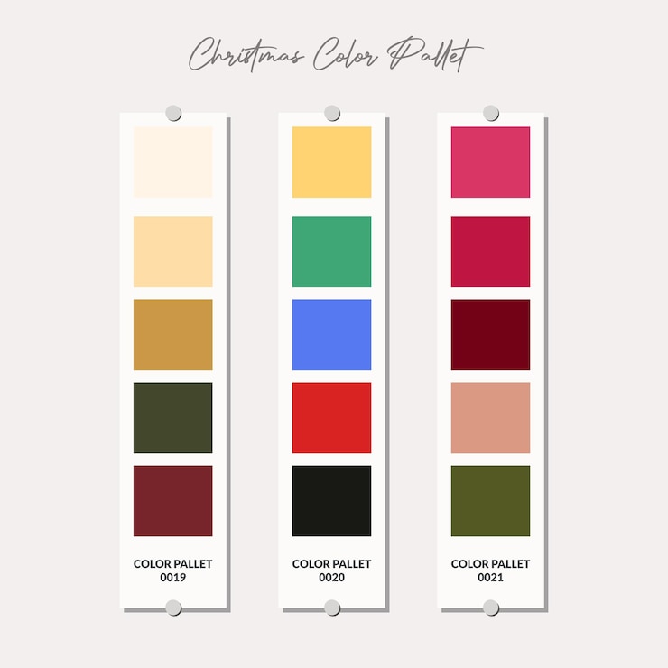 Vector paleta de colores navideña