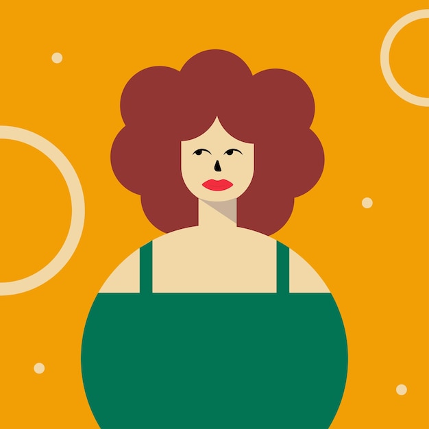 Paleta de colores de otoño de ilustración de vector de mujer geométrica