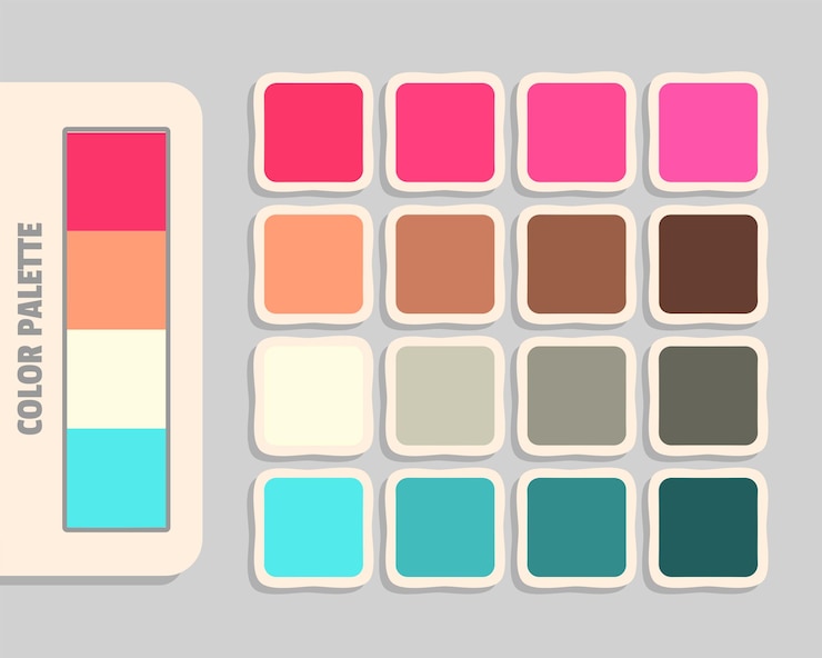 Vector la paleta de colores rgb coincide con los colores armoniosos