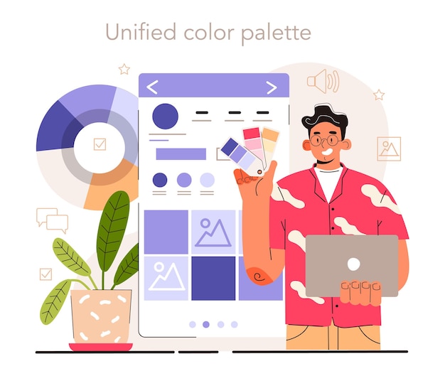 Paleta de colores unificada desarrollo de estrategia de contenido contenido de redes sociales