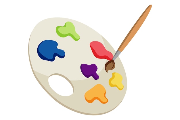 Paleta de colores con vector aislado por pincel