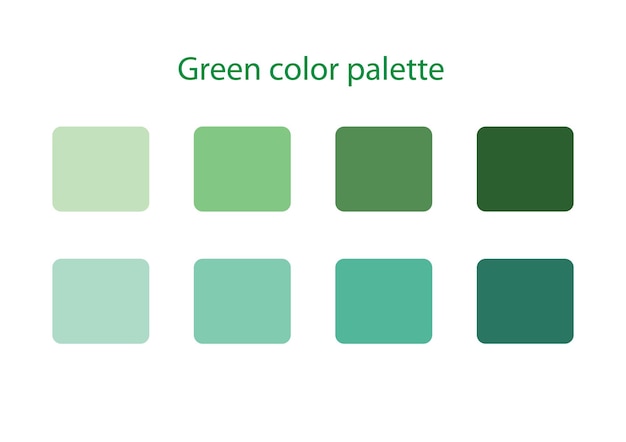 Vector una paleta de colores verde con el color verde