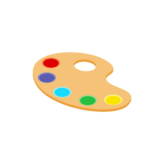 Paleta para dibujar icono en estilo isométrico 3d aislado sobre fondo blanco Símbolo de dibujo y arte