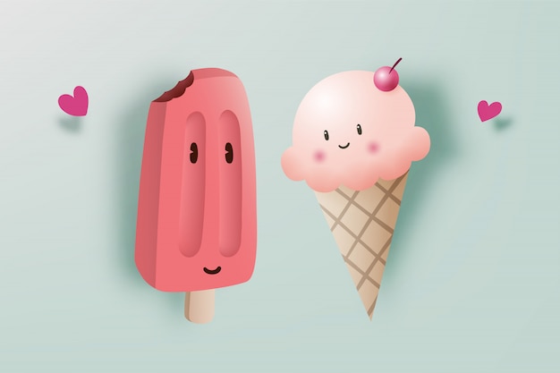 Paleta enamorada de helado