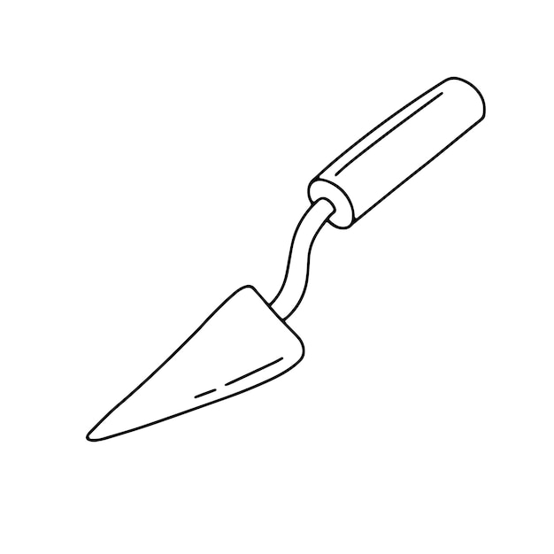 Paleta en estilo garabato Espátula de cocina de contorno aislada en blanco Dibujo vectorial dibujado a mano