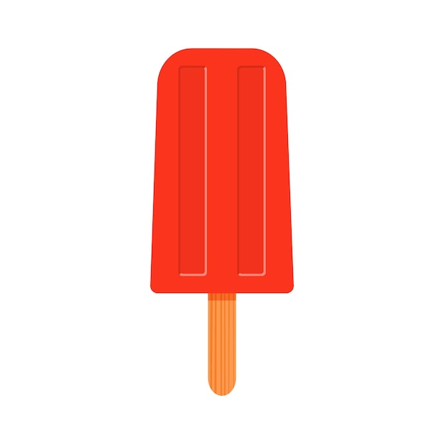 Paleta de fresa Helado rojo o jugo congelado en palito Postre dulce de verano congelado