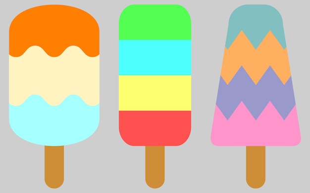 Paleta de helado, combinación, palito de paleta clipart